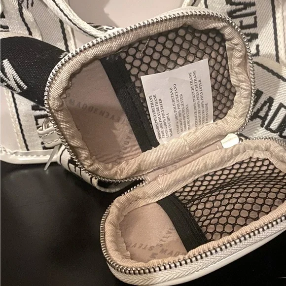 Steve Madden Convertible Patent Tote Bag Purse in Chalk - Picture 10 of 10